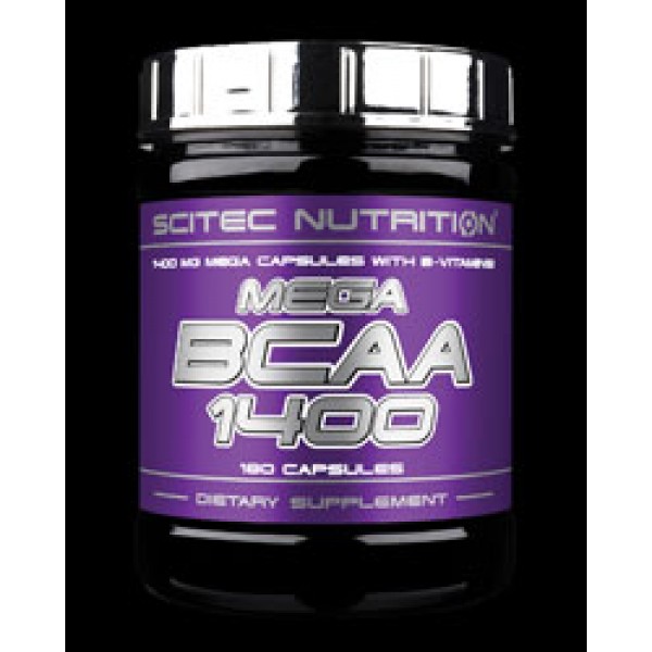 SCITEC MEGA BCAA 1400 спомага за увеличаване на мускулната маса и повишава силата