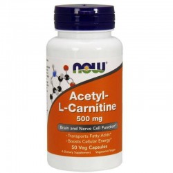 NOW Foods Acetyl L-Carnitine 500 мг - 50 капсули