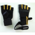 VENICE Мъжки ръкавици за фитнес черни с накитник