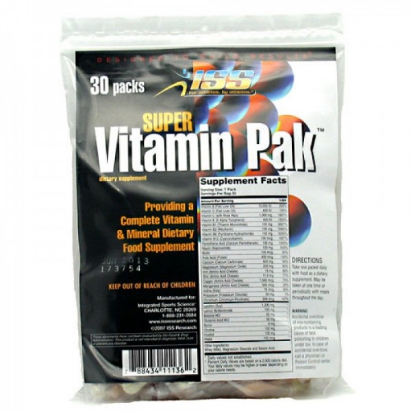 ISS Super Vitamin Pak ще ви набави всички витамини и минерали
